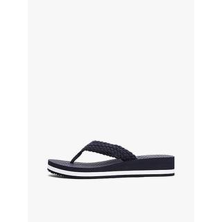 TH Monogram Crochet Wedge Flip-Flops