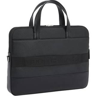 Pebble Grain Metal Logo Laptop Bag