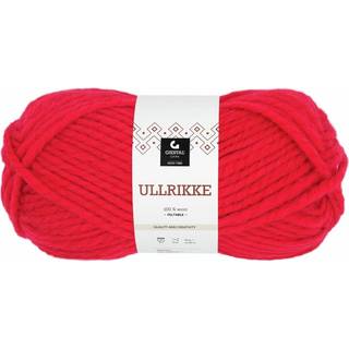 Gjestal Ullrikke 307 Rød Indhold: 100% Uld Vægt/længde: 100 gram = ca. 90 meter Anbefalede pinde: 9-12mm Strikkefasthed: 10 cm = 9-7 m Håndvask, max 30°C / Tørres fladt / Kan filtes.