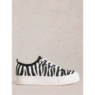 White Stuff White Stuff Black Pippa Canvas Flatform Trainers