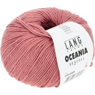 Lang Yarns Oceania 309 Indhold: 70% Bomuld, 30% Viskose Vægt/længde: 50 g = ca. 140 meter Anbefalede pinde: 3,5-4 mm. Strikkefasthed: 10 x 10 cm = 22 m x 30 p Vask: Maskinvask 30 ℃ / Tåler ikke tørretumbling / Brug aldrig skyllemiddel.