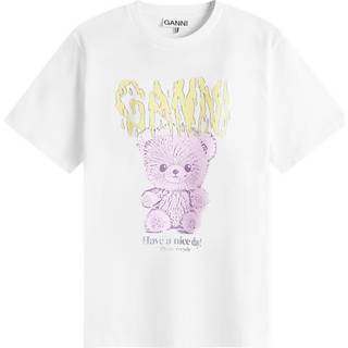 Basic Jersey Teddy Relaxed T-Shirt T4289 - Bright White - GANNI - Hvid XS