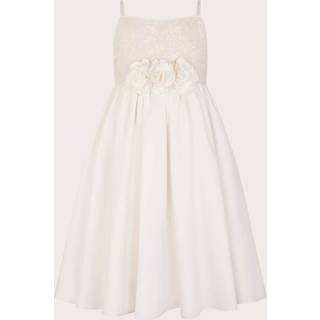 Monsoon Monsoon White Orelia Strappy Sequin Satin Dress