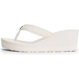 Stripe Logo Webbing Wedge Flip-Flops
