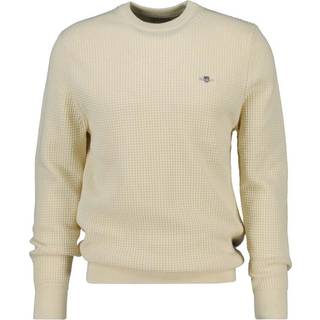 Gant GANT Cream 100% Cotton Textured Crew Neck Jumper