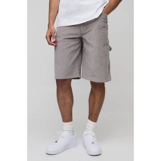 Mens Grey Acid Wash Carpenter Corduroy Jorts
