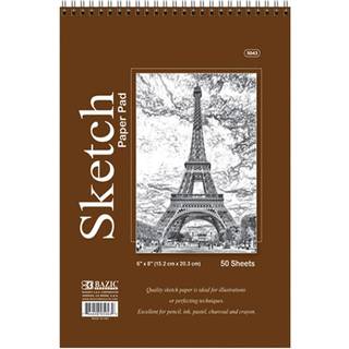 5 pc 50 ark 6x8 Top Bound Spiral Premium Quality Sketch Book Pap