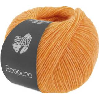 Lana Grossa Ecopuno 216 Safrangul Indhold: 72% bomuld, 17% ren ny merinould, 11% baby alpaca Vægt/Længde: 50 g = ca. 215 meter Anbefalede pinde: 4.00-4.50 mm Strikkefasthed: 10 x 10 cm = 24 m x 30 p Vask:Håndvask / Tørres fladt.