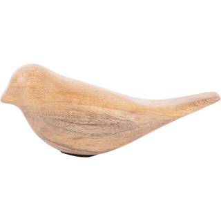 Figur fugl lys natur H.9,5 cm