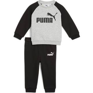 Puma Minicats Essentials Raglan Crew Shirt Set Toddler, Black, Size 2-4M, Clothing - Black - 2-4M