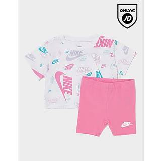 Nike Girls' All Over Print T-Shirt/Shorts Set Infant, Multi - 9-12M