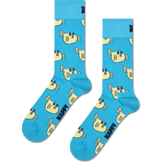 Turquoise Blowfish Crew Sock - Turquoise, Light Yellow - 41-46