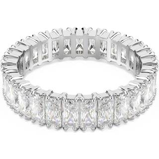 Matrix Ring, Baguette-Schliff, Weiß, Silberfarbenes Finish