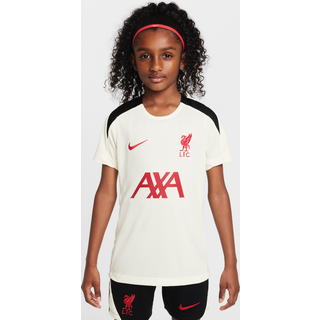 Maskinstrikket Liverpool FC Strike Special Edition Nke Dri-FIT-fodboldtrøje med korte ærmer til større børn - hvid