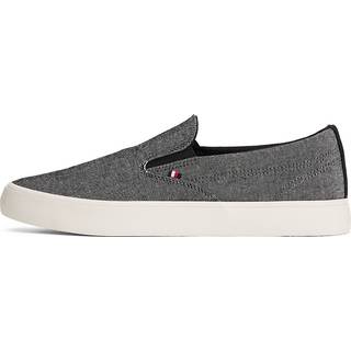 Linen Chambray Slip-On Canvas Trainers
