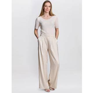 Gina Bacconi Gina Bacconi Cream Sabine Satin Jacquard Pull-On Trousers