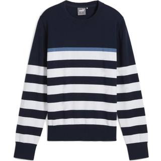 Women&#39;s Puma Resort Stripe Sweater, Blue, Size M, Clothing - White Glow - M