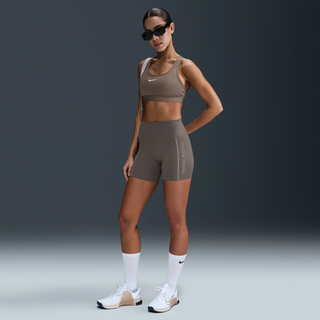 Nike One Fitted Dri-FIT-cykelshorts med høj talje til kvinder (13 cm) - grå - L (EU 44-46)