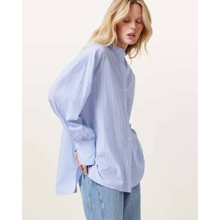 All Saints AllSaints Blue Ana Stripe Cotton Shirt
