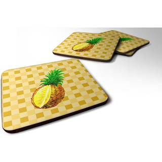 """" Carolines skatte hele ananasskåret på Basketweave Dekorative coasters 3.5 multicolor """"