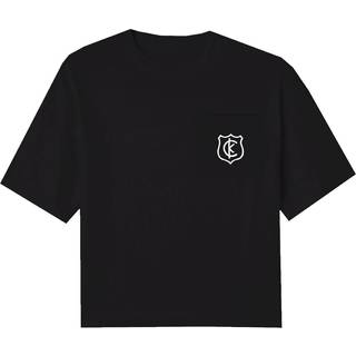 Cropped Shield Logo T-shirt - Black - XXL