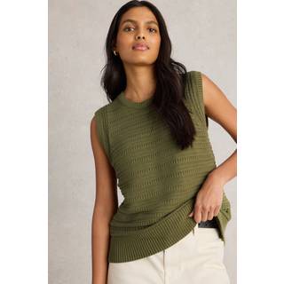 White Stuff White Stuff Green Stitchy Tank