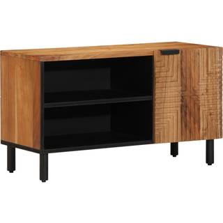 Tv-Bakke Med Hylde Brun 80 X 31,5 X 46 Cm Massivt Akacietræ