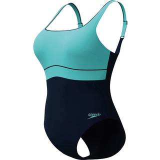 Women's Shaping Contour Eclipse Swimsuit Navy/Turquoise - Blue