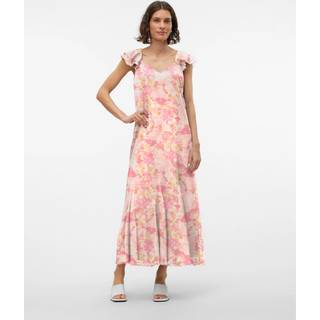 VERO MODA VERO MODA Pink Frill Sleeve Printed Occasion Maxi Dress
