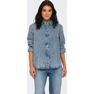 ONLY Skjorte - Vera - Light Blue Denim/Flower