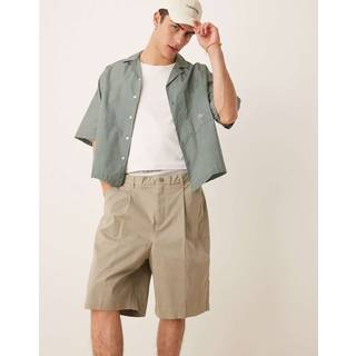 Pleated Twill Bermuda Shorts - Grey - 30