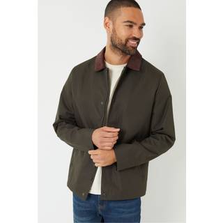 Threadbare Threadbare Khaki Showerproof Corduroy Collar Jacket