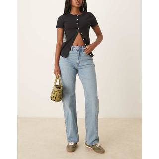 Abercrombie & Fitch Abercrombie & Fitch Blue Curvy 90s Relaxed Clean Hem Jeans