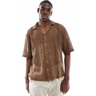 ONLY & SONS Novak Relax Resort SS Lace Shirt Sepia