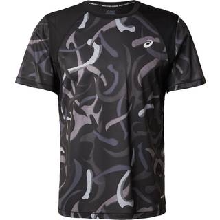 Asics Men's Road All Over Print Ss Top Performance Black, L