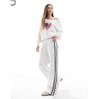 Hollister Hollister Low Rise Side Stripe Baggy White Joggers
