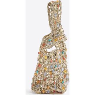 River Island River Island Gold Net Beaded Grab Bag