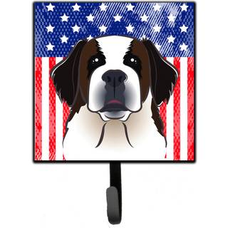 """" Caroline's Treasures American Flag og Saint Bernard Leash eller Key Holder Hooks Multicolor """"