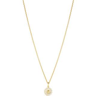 DAISY Vedhæng, Georg Jensen, Sterlingsølv belagt med 18 kt. guld / Hvid emalje
