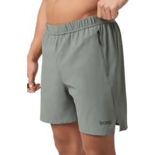 BORG ZIP SHORTS, BRUSHED NICKEL