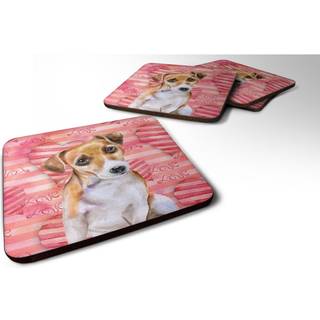 """" Caroline's Treasures Jack Russell Terrier #2 Love Decorative Coasters Multicolor """"