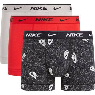 Nike Everyday Cotton Stretch Trunk Boxer Shorts 3 Pack Men - Lightred, Lightgrey, Size M - lightred