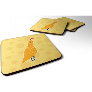 """" Caroline's Treasures Partridge i Polkadots Foam Coaster Set på 4 3,5 multicolor """"
