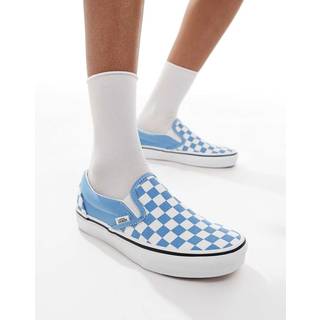 Vans - Classic Slip-On Checkerboard Shoes, Man, Blue, Size: 36 - Blue - 36