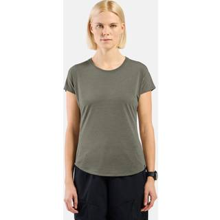Odlo Women's Essential Natural T-Shirt Crew Neck S/S Funktionsshirt Damer størrelse XL farve grå/olivengrøn