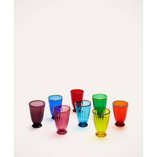 La DoubleJ Glassware - 'Rainbow' glasses, set of eight in multicolor murano glass