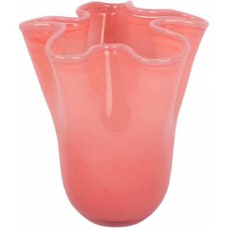 Vase Ruffles Ø19,5cm glas lyserød