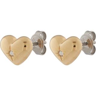 Fossil JF04832710 Yellow IP Stone Set Heart Stud Earrings - J49370