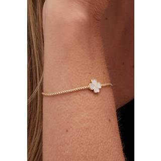 Jon Richard Jon Richard Gold Tone Mother Of Pearl Enamel Heart Clover Toggle Bracelet