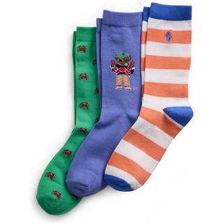 Polo Ralph Lauren Lauren Drenge Polo Bear Krabbe Stribet Sokker 3 Pakke9-12